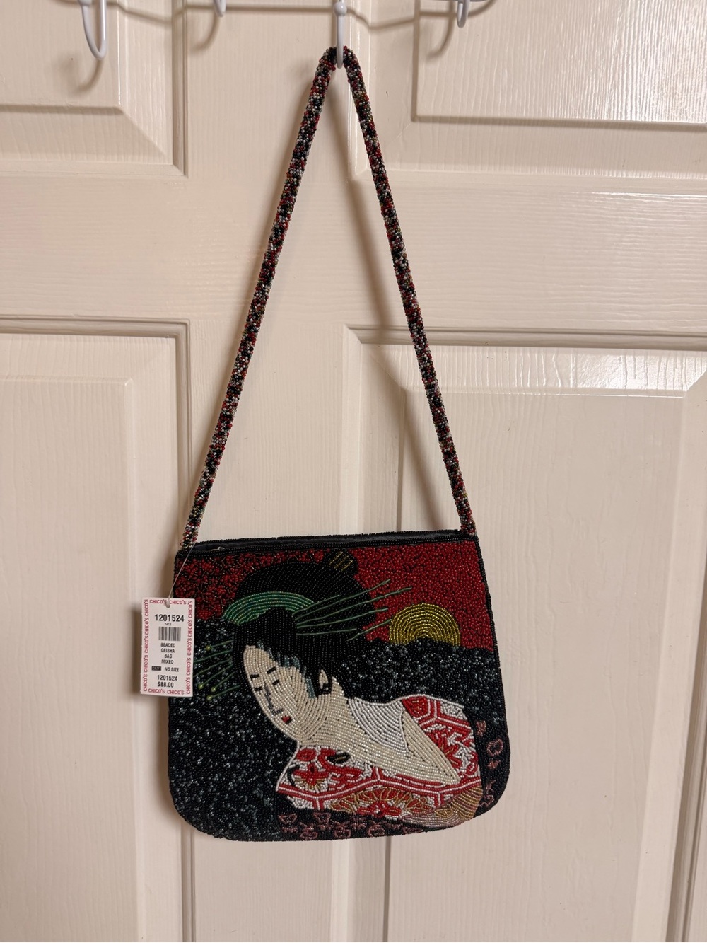 NWT DEADSTOCK 90s Chico’s Beaded Geisha Japanese Shoulder Bag